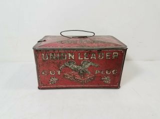 Vintage Union Leader Cut Plug Smoke/chew Tin Box