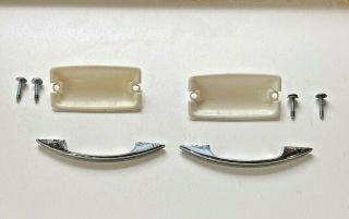 Two Metal Geneva For Kitchen Cabinets Circa 1950s Handles And Plastic Only