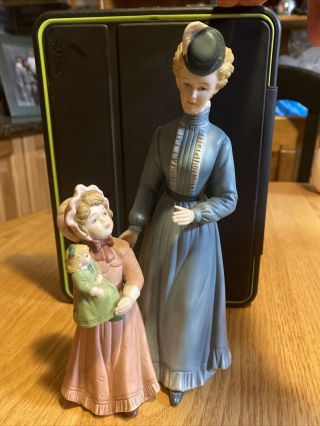 Victorian Lady,  Girl & Doll Porcelain Figurine Home Interiors 8812 Sunday Stroll