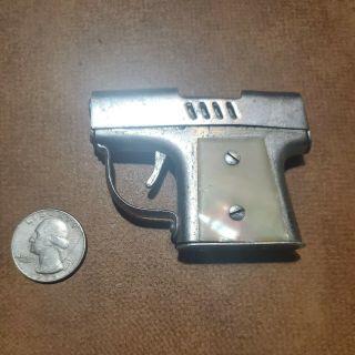 Workin Wick Vintage Continental Mini Gun Shape Lighter Mother Of Pearl Grips