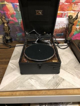 Vintage Hmv Gramophone Model 102 Acotts Oxford Order Black Case Needles