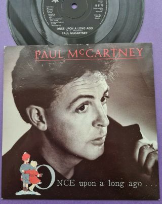 Uk Once Upon A Long Ago Paul Mccartney 45 7 " Vinyl Picture Sleeve Elvis Costello