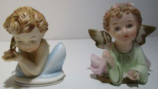 2 Vintage Porcelain Angel Figurines Tilso Orimco World Creations Very Lovely