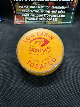 LOG CABIN Tobacco Vintage Australian Empty Tin 2