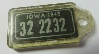 Very Early Vtg 1943 Iowa License Plate Tag Keychain Dav Mini Disabled Veteran