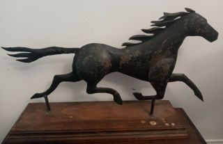 Large Antique Vintage Tin Horse Mounted Weather Vane ?