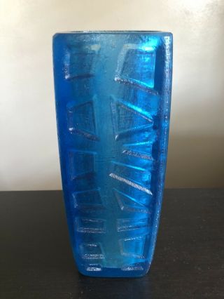 Vintage Mid Century Modern Sascha Brastoff Blue Resin Vase Candle Holder SIGNED 2