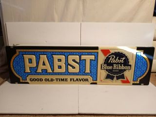 Vintage 1960s Pabst Blue Ribbon Beer Light Up Bar Sign 36 " X 10 "