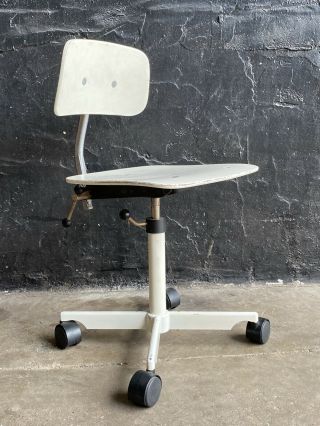Vintage Kevi Rasmussen Mid Century Danish Modern Wood Desk White Small Chair