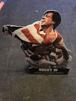 Vintage 1986 Rocky Iv Stallone Video Store Display Promo Standee Boxing Mr T Vtg