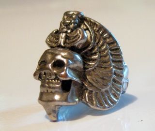 Historic Hells Angels Motorcycle Club Vintage Skull And Dagger Ring