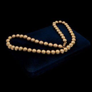 Antique Vintage Deco Mid Century 14k Gold Filled Gf Beaded Chain Necklace 35.  9g