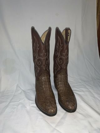 Vintage Men’s Dan Post Hornback Caiman Cowboy Boots Men’s Size 8 1/2 D Alligator