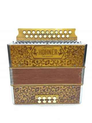 Old Vintage Hohner Steel Reed Diatonic 21 Button Accordion