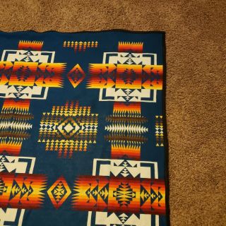 Pendleton Beaver State Wool Blend Blanket Chief Joseph Indian Design 63X75” Vtg 3