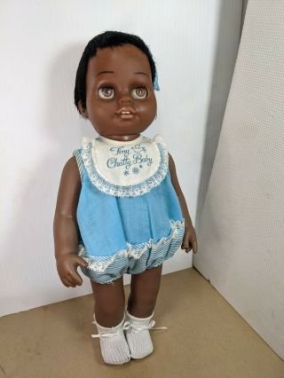 Mattel Tiny Chatty Baby African American In Outfit Talks Rare