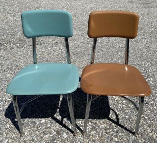 (2) X Vintage Mid Century Heywood Wakefield Hey Woodite Kids 13 " School Chairs