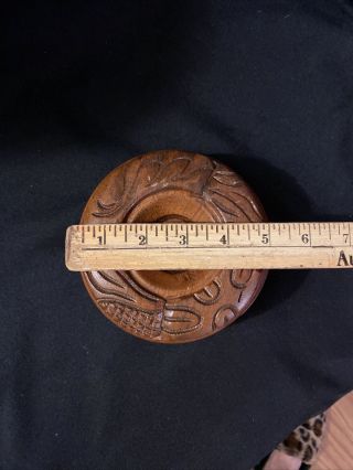 Vintage Hand Carved Mahogany Honduras Wooden Bowl With Lid