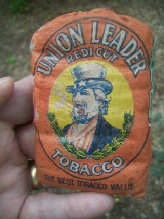 Antique Union Leader (uncle Sam) Smoking Tobacco Cloth Pouch (empty - No Tobacco)