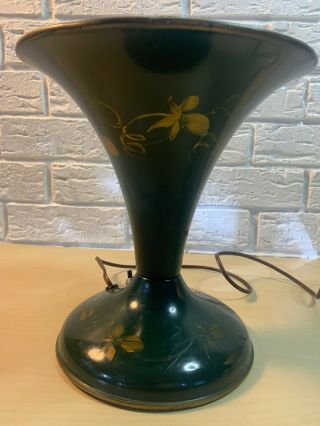 Vintage Table Lamp 50s 60 Tv Cone Mcm Mid Century Design Enameled Metal R3