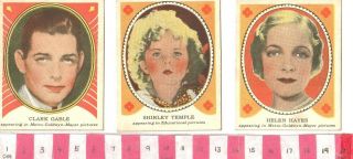 3trade Cards C1936 Hollywood Chewing Gum,  Helen Hayes,  Clarkg & Shirleyt (kf107)