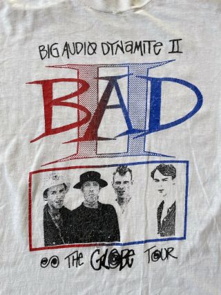 Vtg 90s Big Audio Dynamite II BAD T - Shirt Sz L The Globe Tour The Clash UK Band 2