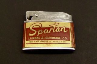 Vintage Ideal Adliter Advertising Lighter Spartan Lumber & Hardware Tulsa