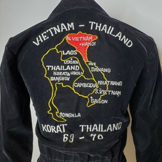 Vintage Vietnam War Embroidered Jacket Usaf Korat Thailand Womens Xs Unworn
