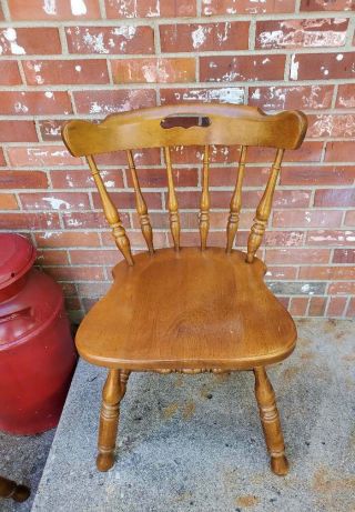 Vintage Mid Century Maple Dining Chair Keller Furniture Colonial Style 6 2