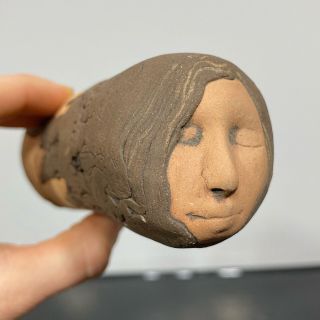Vintage Ceramic Art Pottery Face Figurine