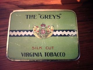 The " Greys " Silk Cut Virginia Tobacco 2oz Tin.  Godfrey Phillips Melb.