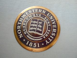 Northwestern University Brass Plaque License Plate Topper