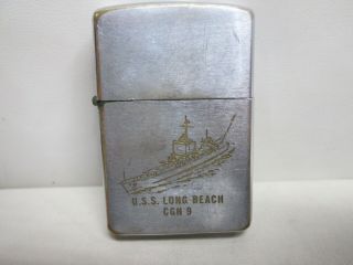 Vintage Zippo Lighter U.  S.  S.  Long Beach Cgn 9 Military " Tuffy 1964 "