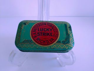 Antique/vtg Early 1900s Lucky Strike Cigarette Tobacco Case Tin