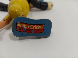 VTG JIMINY CRICKET Jointed Wooden Toy Ideal Novelty CO.  DISNEY DECAL 1938 - No u 3