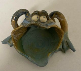 Handcrafted Clay Frog Ashtray 22252