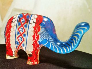 Abraham Palatnik Red White & Blue Elephant Vtg Mcm Lucite Acrylic Art Sculpture