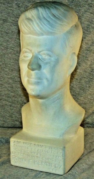 Vintage Ceramic John F.  Kennedy Jfk Memorial Bust 1971 11 "