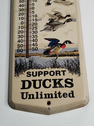 Vintage Ducks Unlimited Thermometer Metal Sign 24 