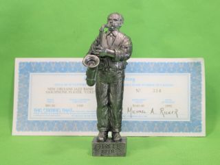 Michael Ricker Orleans Jazz Band Pewter Figurine Sax Player 334 W Certifica