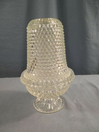Brooke Crescent Clear Glass Hobnail 2 Piece Courting Fairy Lamp Tea Light