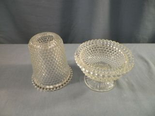 Brooke Crescent Clear Glass Hobnail 2 Piece Courting Fairy Lamp Tea Light 2