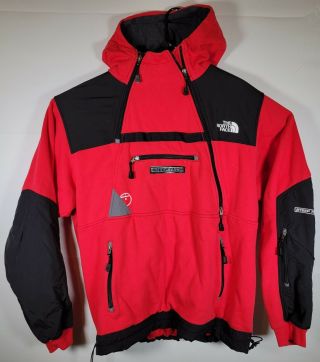 Vtg The North Face Steep Tech Fleece Hoodie Apogee Jacket Pullover Xxl Red Black