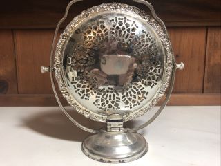 Vintage Silver Plate Tiered Queen Anne Server