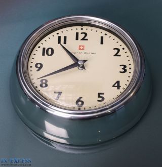 Bengt Ek Design Retro Vintage Art Deco Wall Clock Aluminium & Vanilla Swiss Made