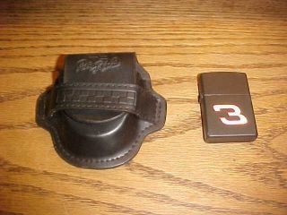 Dale Earnhardt Sr Zippo Lighter With Earnhardt Leather Belt Pouch
