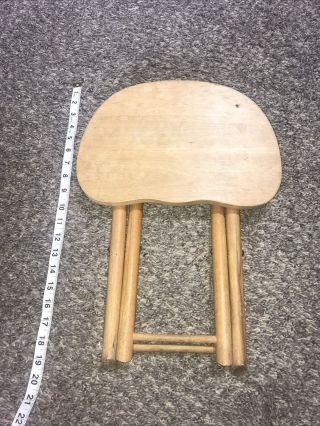 Vintage Nevco Wood " Fold N Carry Stool " Milking Camping 1950 