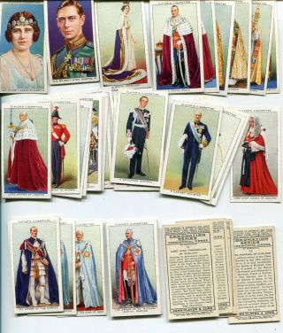 1937 John Player & Sons Coronation Series Complete Set 50 Cigarette Cards