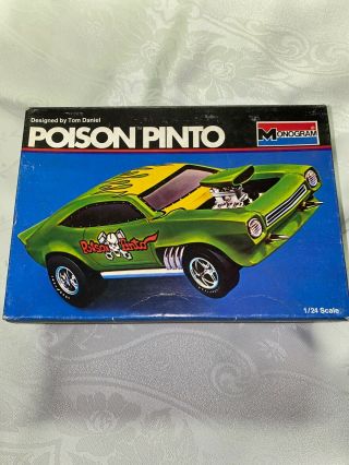 Rare Monogram Tom Daniels Poison Pinto Green Vtg 1971 Model Kit Partial Build