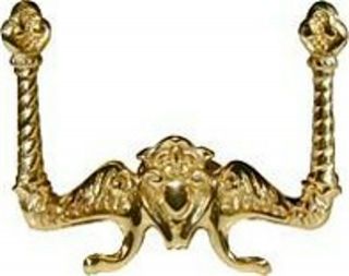 Discontinued - - Cast Brass Coat And Hat Hook Hall Tree Wardrobe B0986